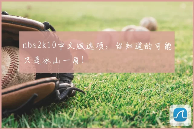 nba2k10中文版选项，你知道的可能只是冰山一角！