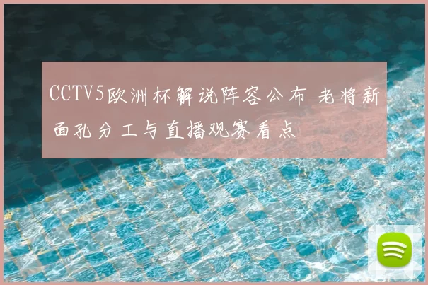 CCTV5欧洲杯解说阵容公布 老将新面孔分工与直播观赛看点